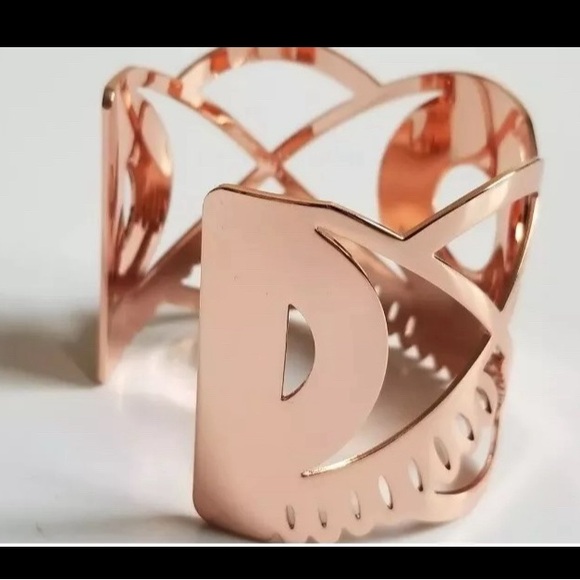 vintage KENZO WORLD BANGLE CUFF BRACELET *Rose Gold Style* Cool Designer Jewelry - Picture 3 of 3